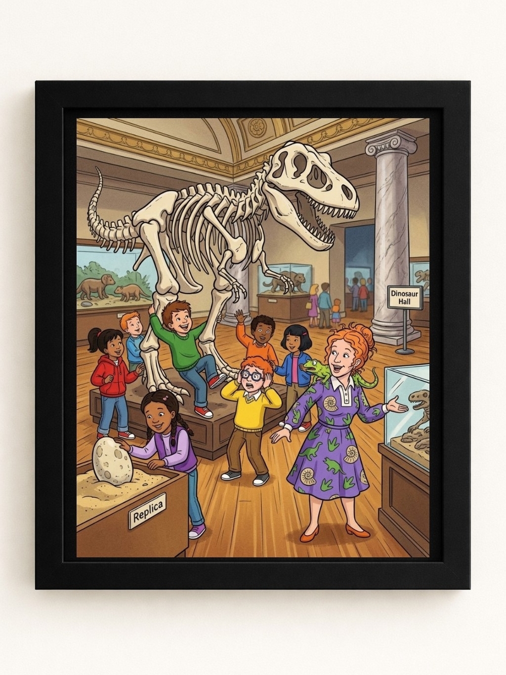 Kids' Dinosaur Museum A.I. Art Print- 8x10 Frame